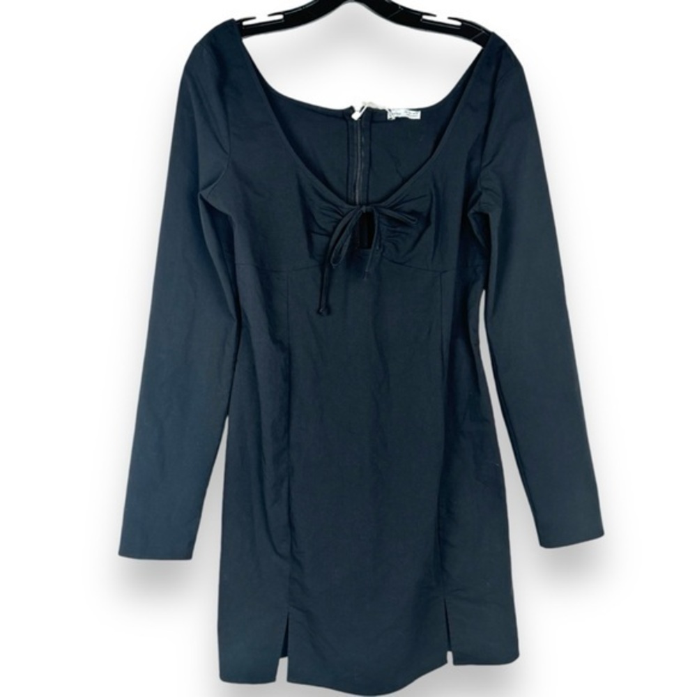 Bershka Size‎ Large Black Dress Goth Witchy Festival Dark Coquette Office Siren - Picture 2 of 9